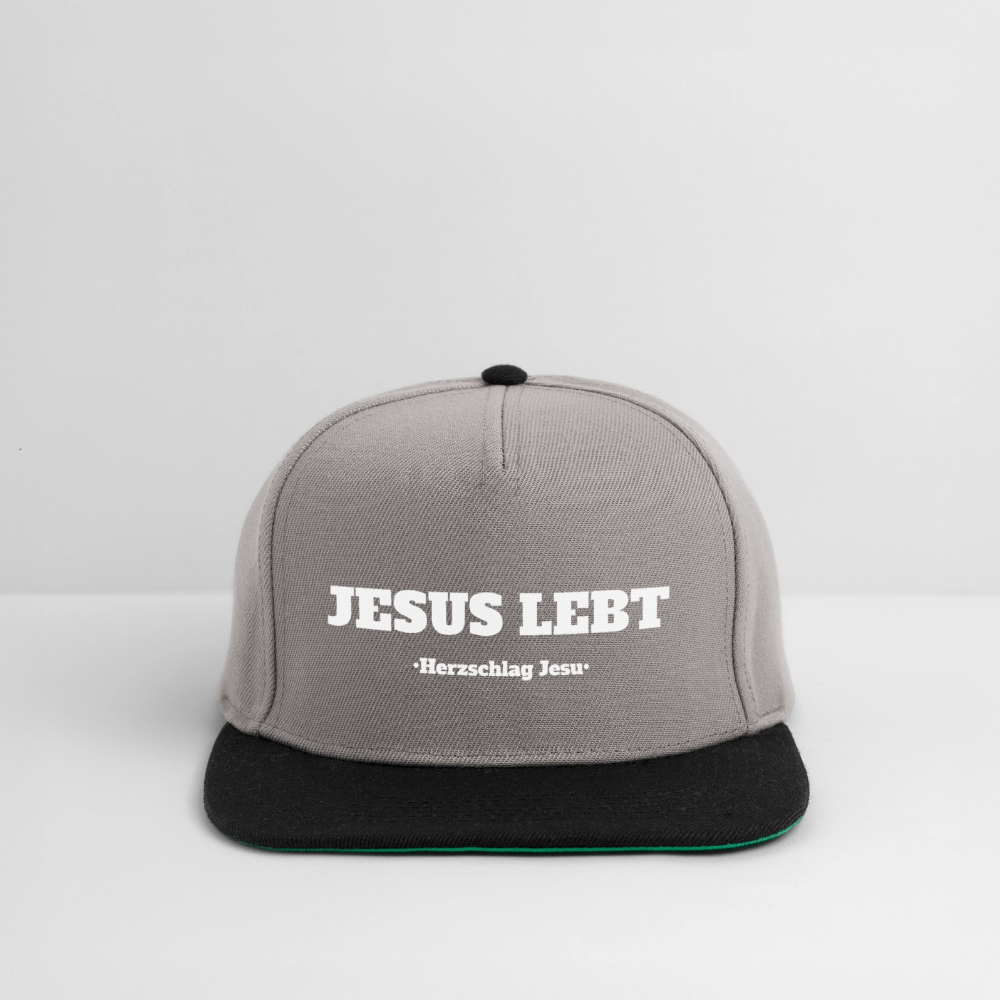 Snapback Cap - Jesus Lebt - Graphit/Schwarz