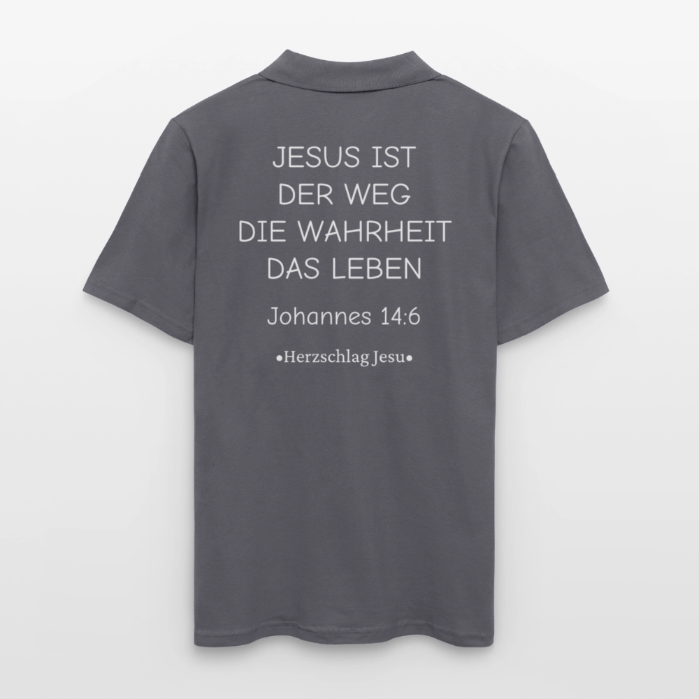 Männer Poloshirt - Johannes 14:6 - Anthrazit