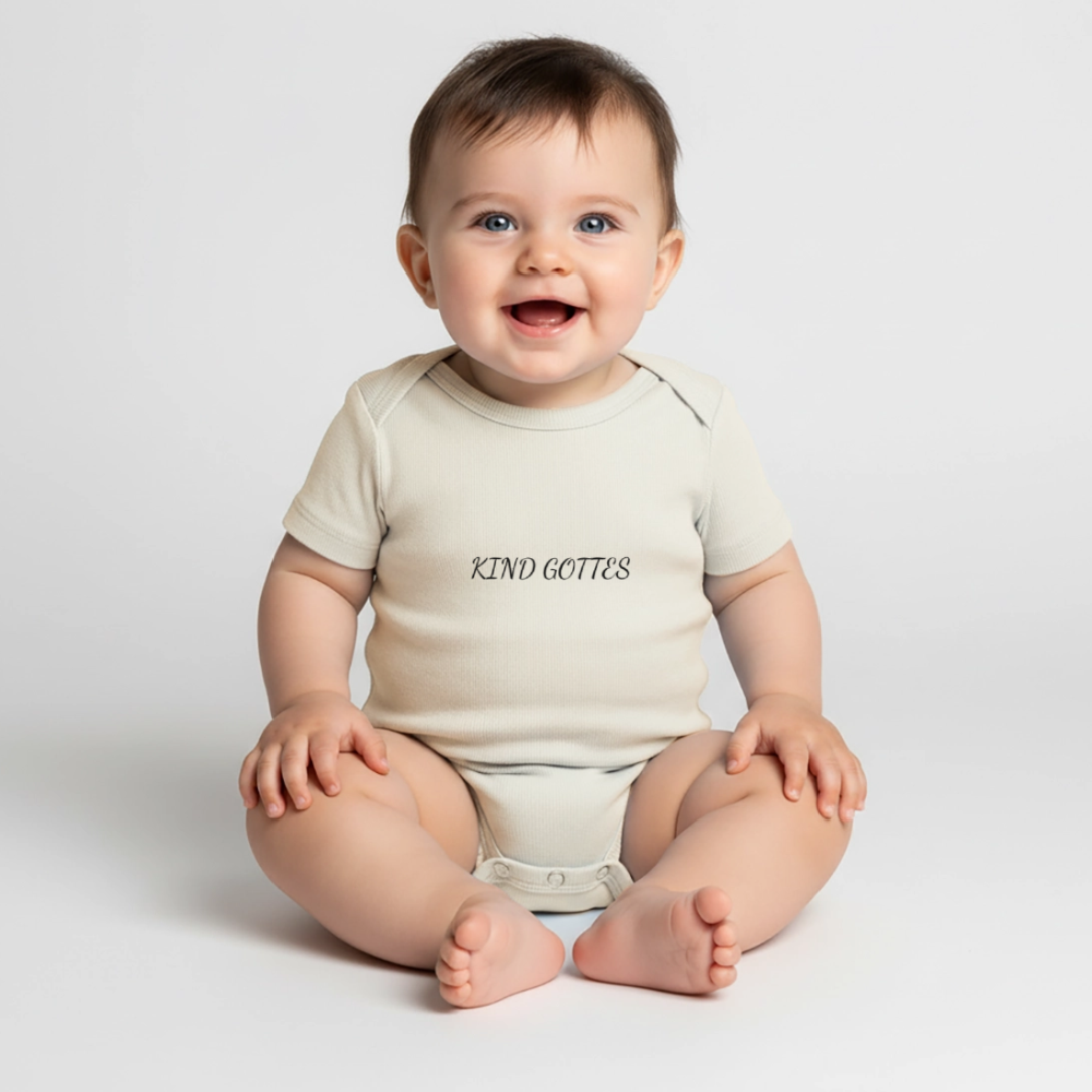 Baby Bio-Kurzarm-Body - KIND GOTTES - Naturweiß