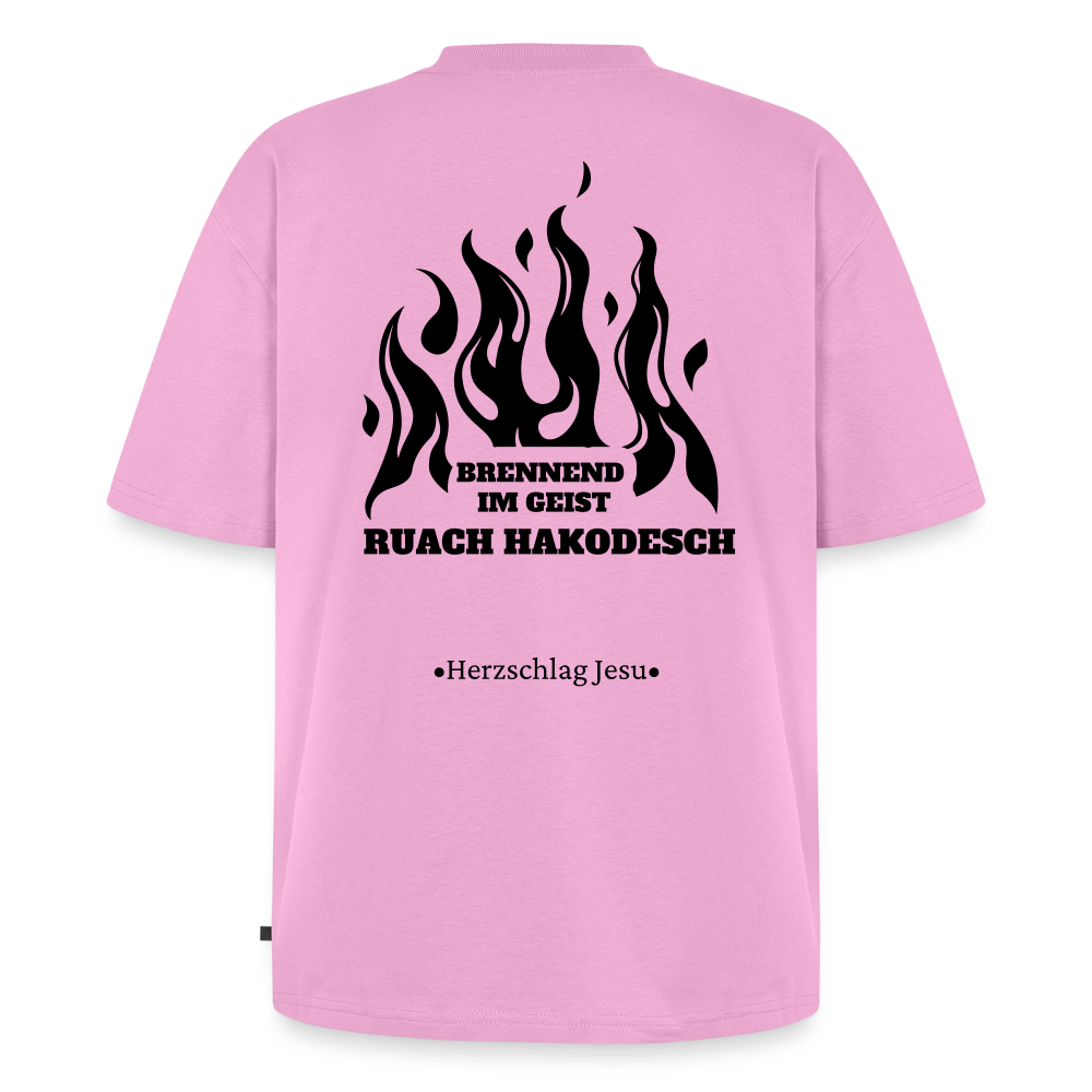 Premium Oversized Bio T-Shirt - Brennend im Geist Ruach Hakodesch - Verwaschenes Rosa