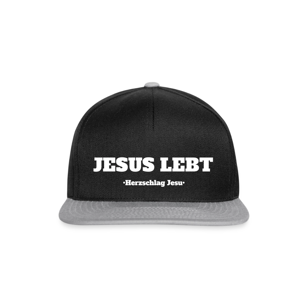 Snapback Cap - Jesus Lebt - Schwarz/Grau