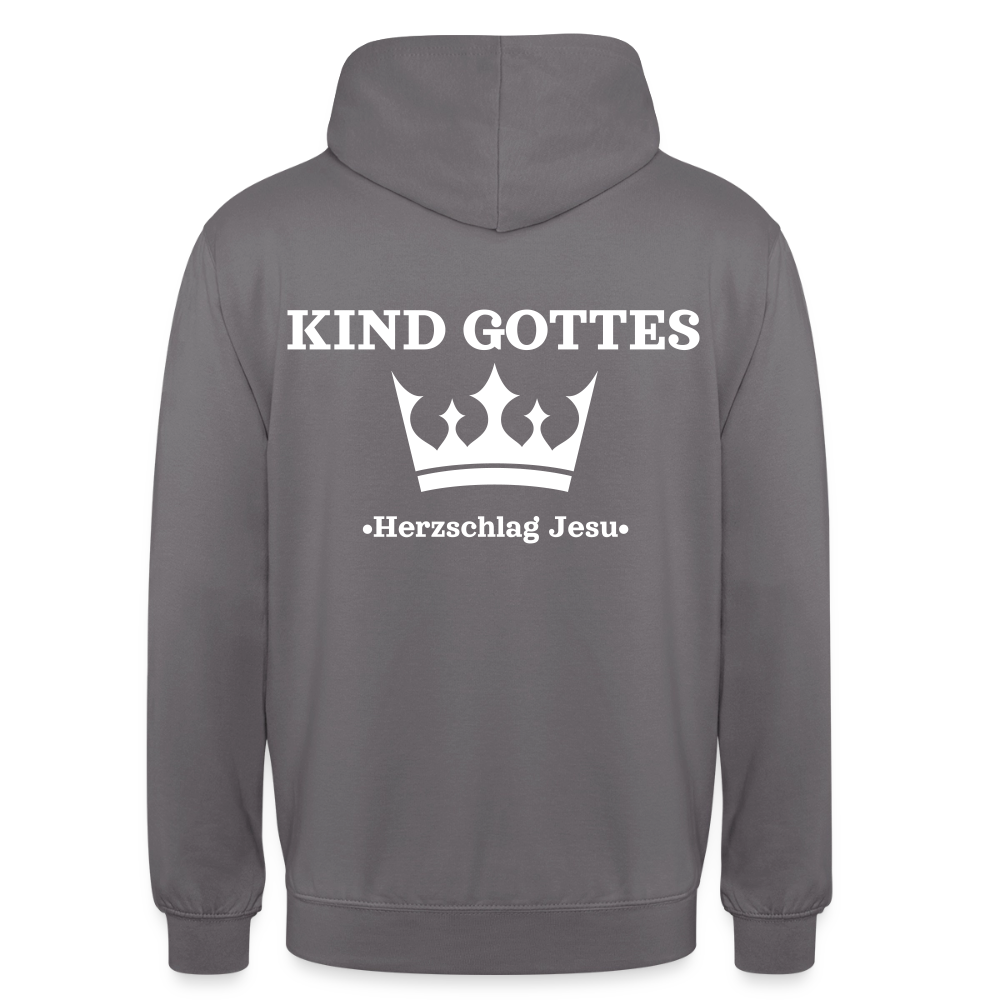 Hoodie - Kind Gottes - mit Krone - Mittelgrau