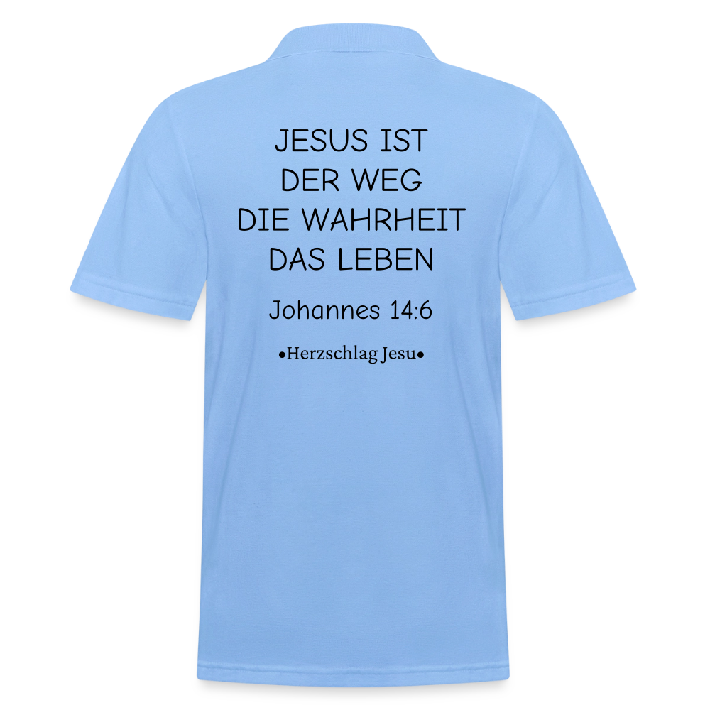 Männer Poloshirt - Johannes 14:6 - Himmelblau