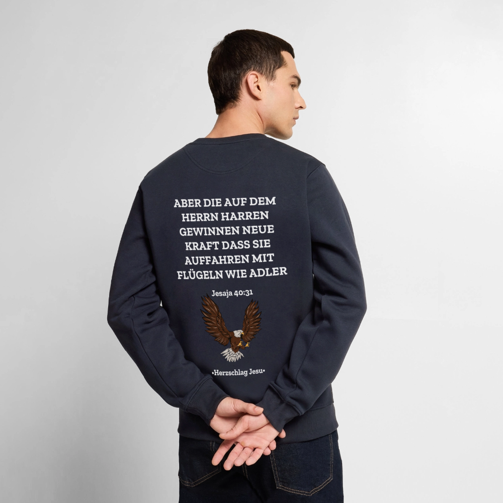 Männer Premium Pullover - Jesaja 40:31 mit Adler - Navy