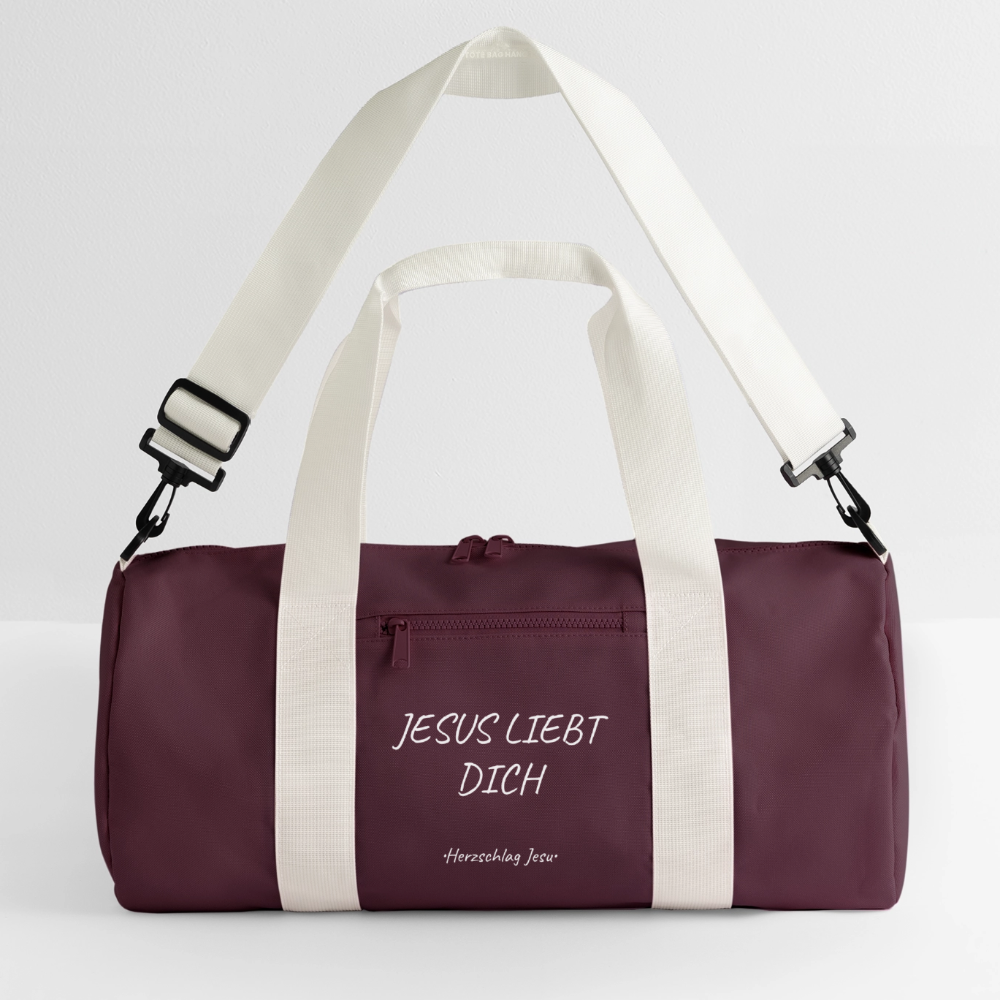 Reisetasche - Jesus liebt dich - Bordeaux/Offwhite
