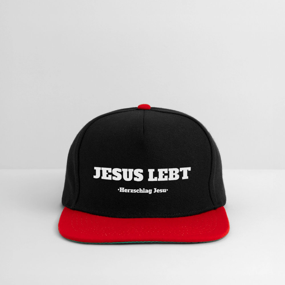 Snapback Cap - Jesus Lebt - Schwarz/Rot