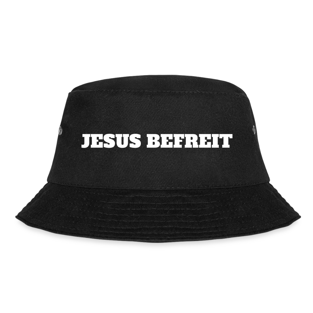 Bucket Hat - Jesus Befreit - Schwarz
