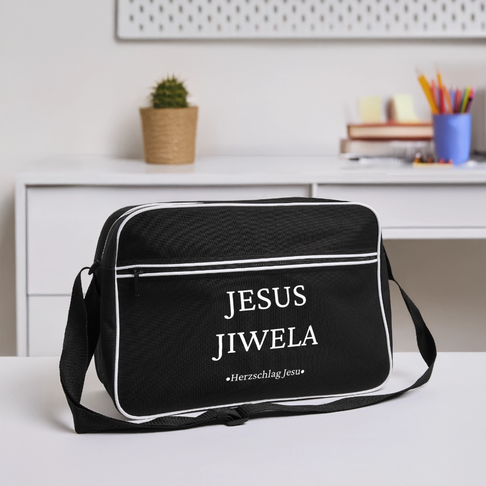 Retro Tasche - Jesus Jiwela - Romenes - Schwarz/Weiß