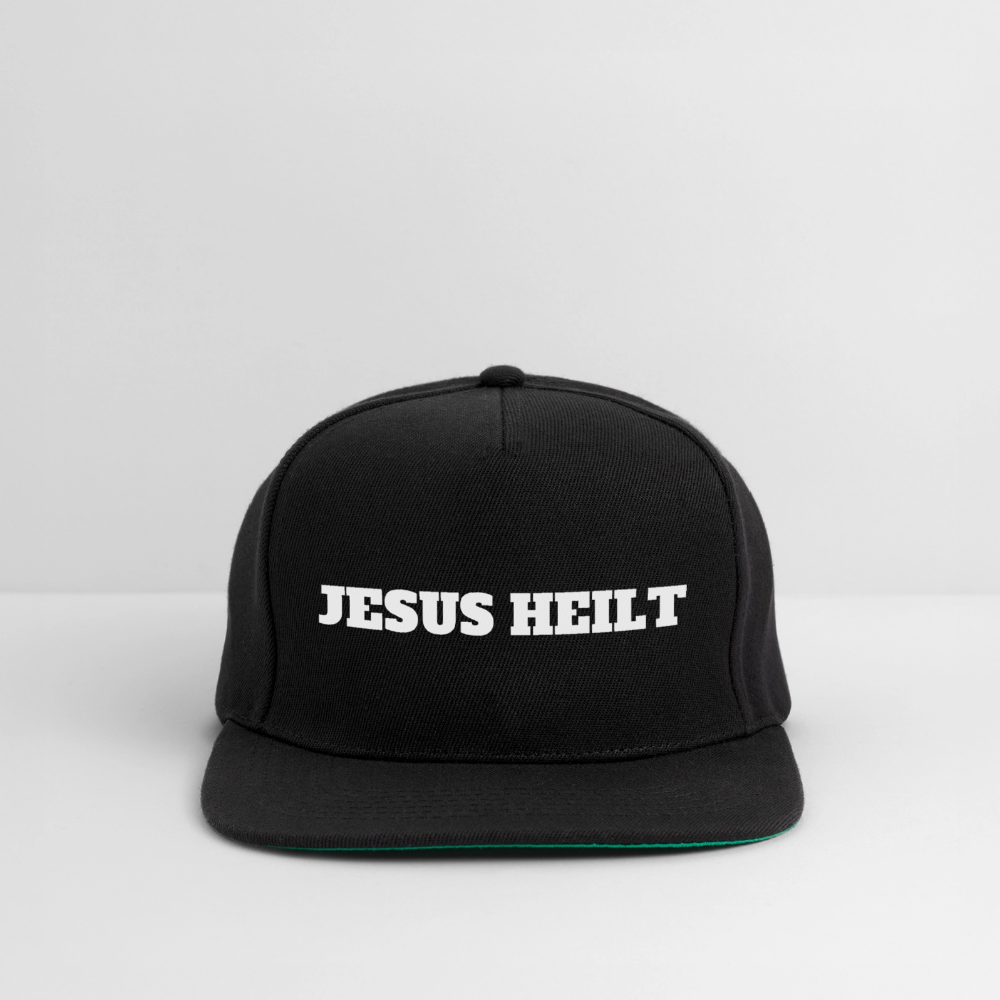 Snapback Cap - Jesus Heilt - Schwarz/Schwarz