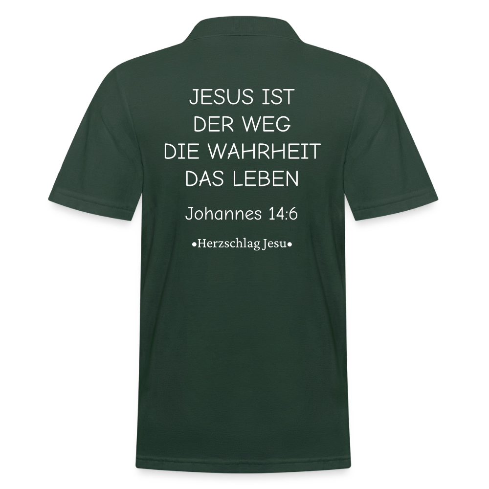 Männer Poloshirt - Johannes 14:6 - Tannengrün