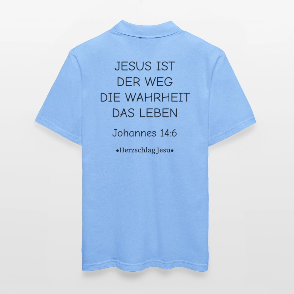 Männer Poloshirt - Johannes 14:6 - Himmelblau