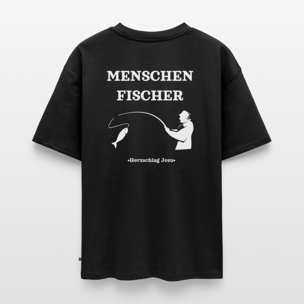 Premium Oversized Bio T-Shirt - Menschen Fischer - Schwarz