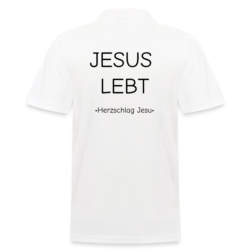Männer Poloshirt - JESUS LEBT - Weiß