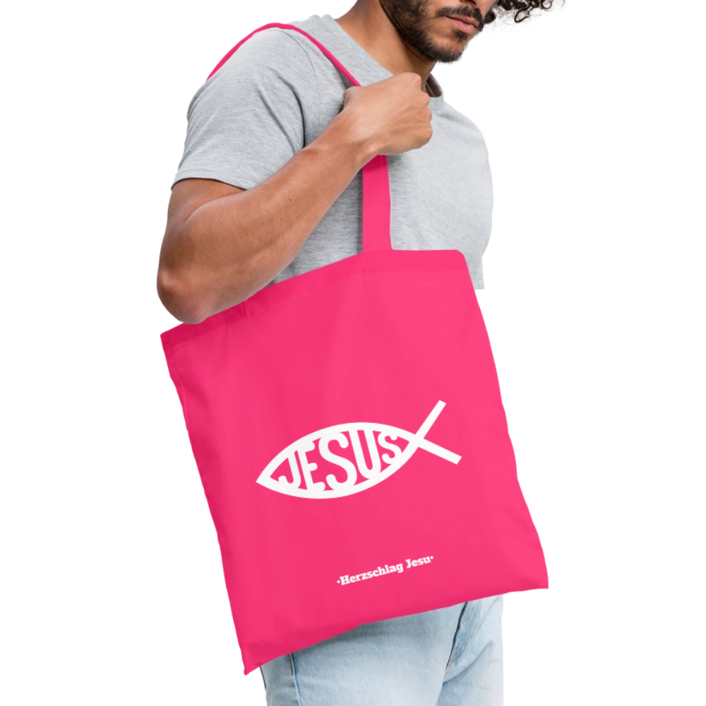Stoffbeutel - Jesus Fisch Design - Azalea