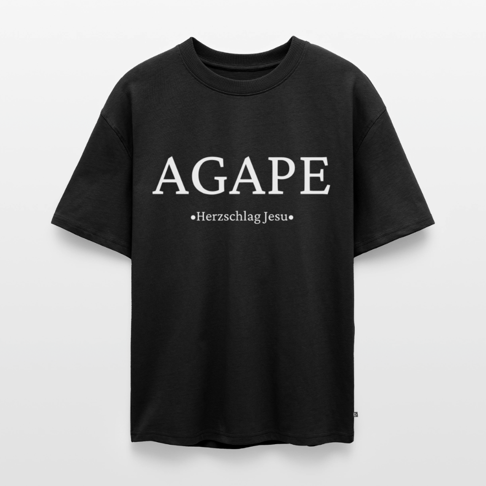 Unisex Premium Oversized Bio T-Shirt - Agape - Schwarz
