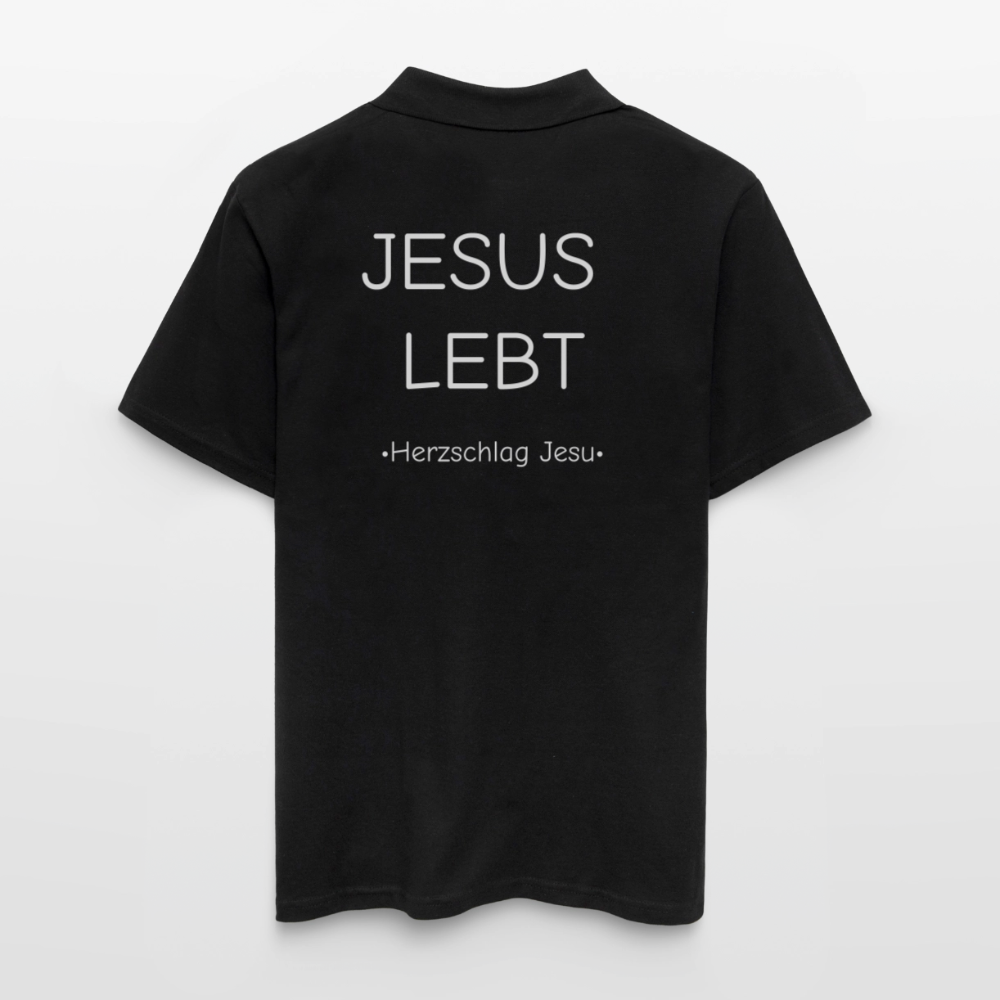 Männer Poloshirt - JESUS LEBT - Schwarz