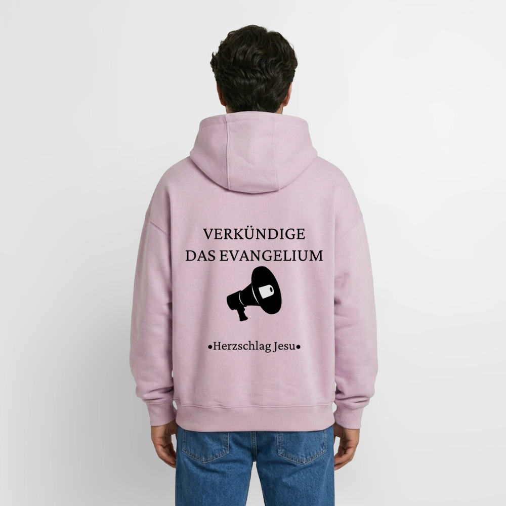Oversized Heavyweight Kapuzenjacke - Verkündige das Evangelium - Altrosa
