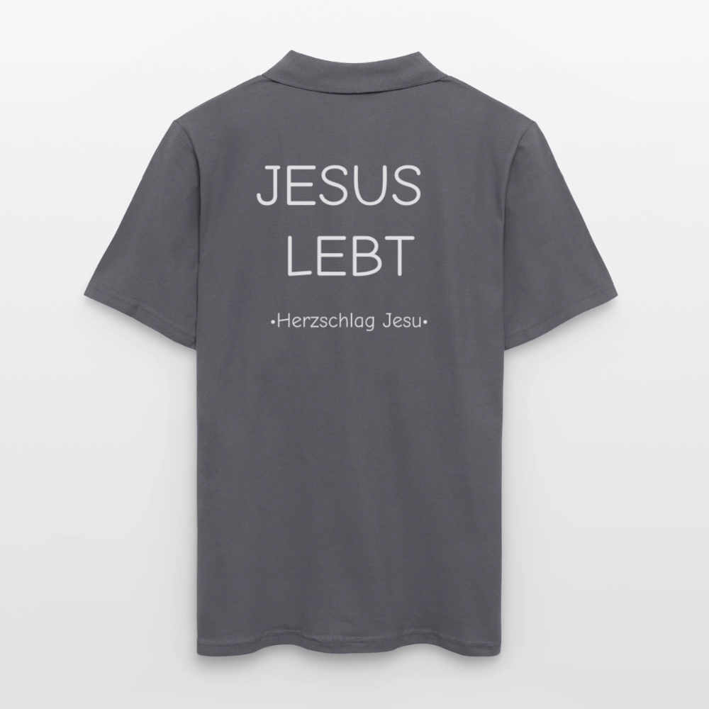 Männer Poloshirt - JESUS LEBT - Anthrazit