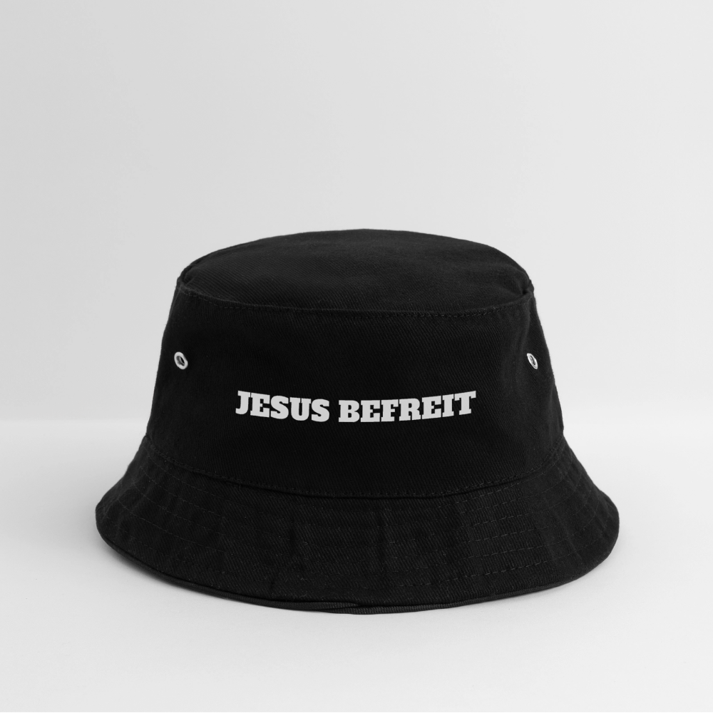 Bucket Hat - Jesus Befreit - Schwarz