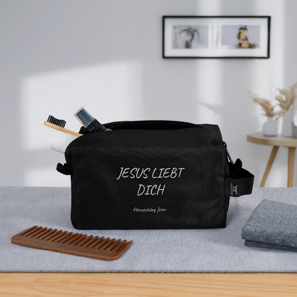 Kulturtasche - Jesus liebt dich - Schwarz