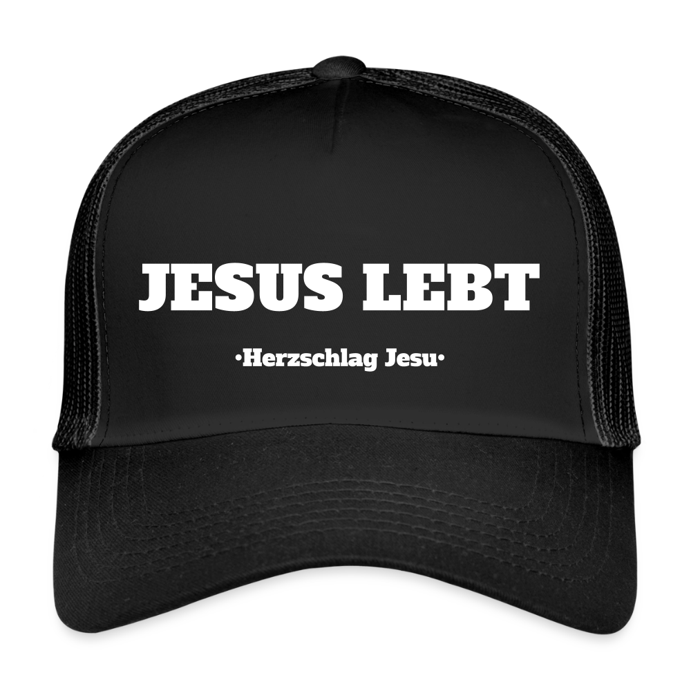Trucker Cap - Jesus Lebt - Schwarz/Schwarz