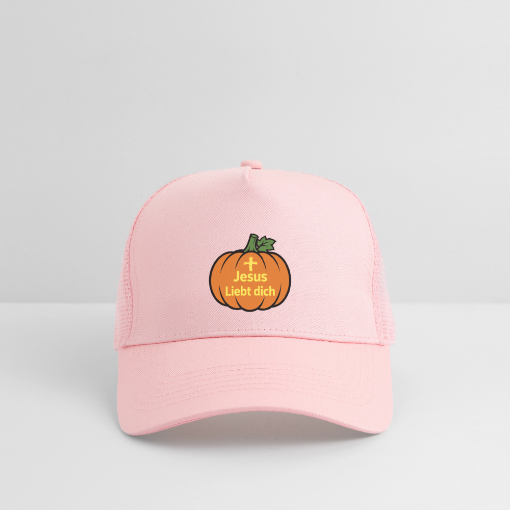 Trucker Cap - Halloween Jesus Liebt dich Design - Hellrosa