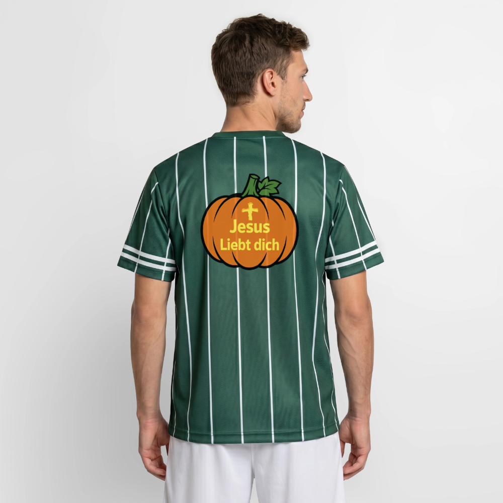 Football T-Shirt - Halloween Jesus Liebt dich Design - Dunkelgrün/Weiß
