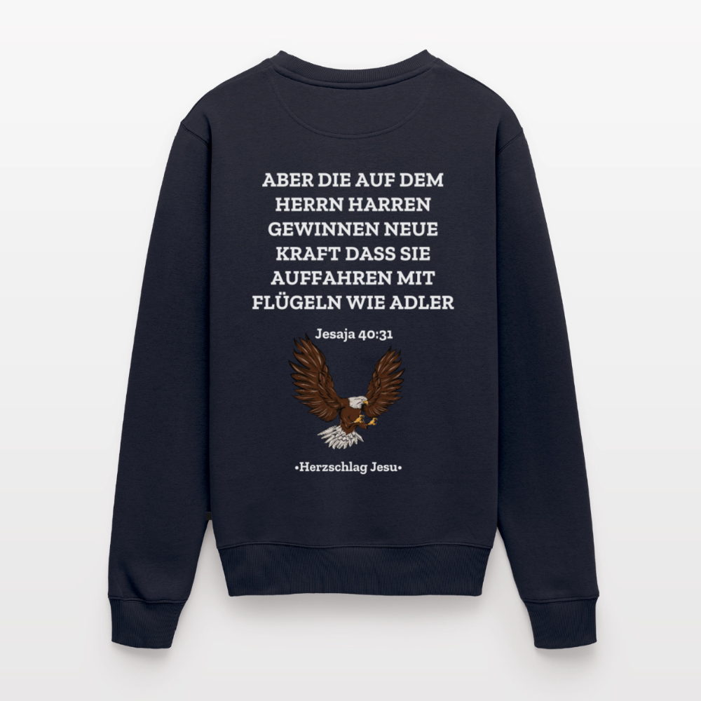 Männer Premium Pullover - Jesaja 40:31 mit Adler - Navy