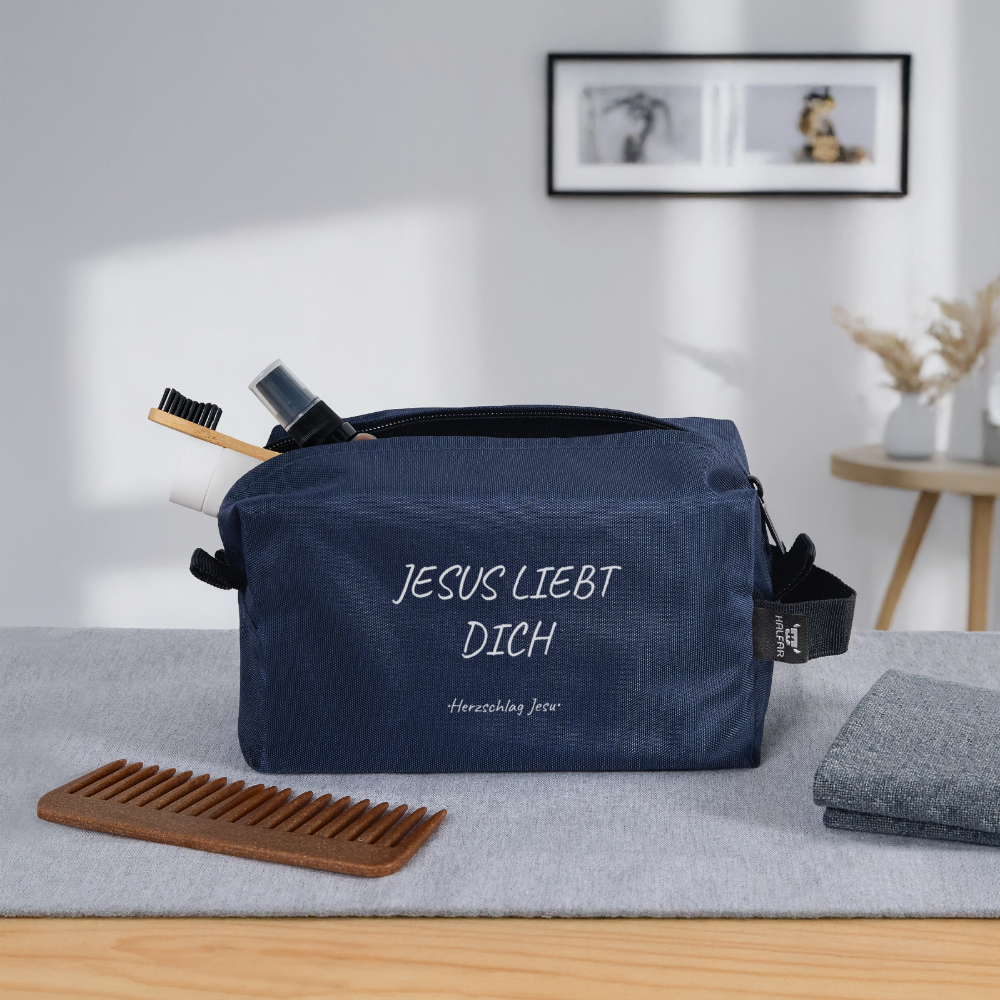 Kulturtasche - Jesus liebt dich - Navy