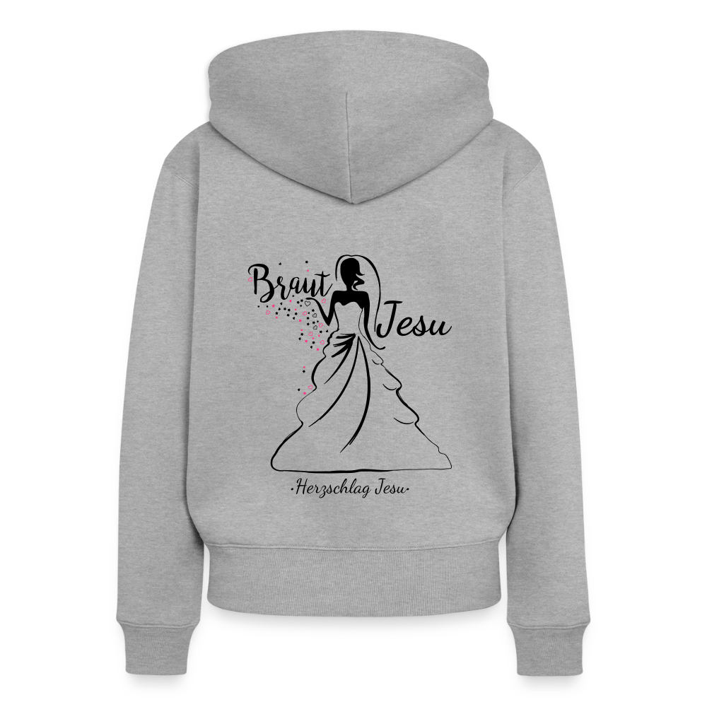 Frauen Premium Kapuzenjacke - Braut Jesu - Grau meliert