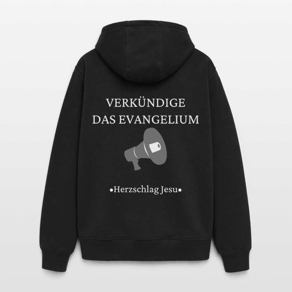 Oversized Heavyweight Kapuzenjacke - Verkündige das Evangelium - Schwarz