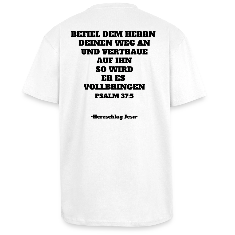 Oversized Heavyweight Unisex T-Shirt - Psalm 37:5 - Weiß