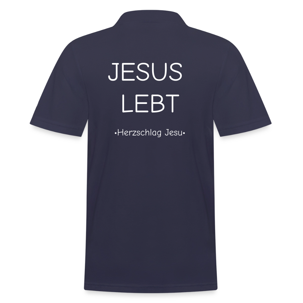 Männer Poloshirt - JESUS LEBT - Navy