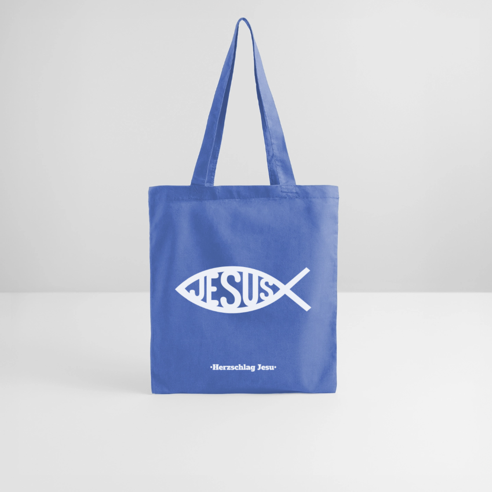 Stoffbeutel - Jesus Fisch Design - Hellblau