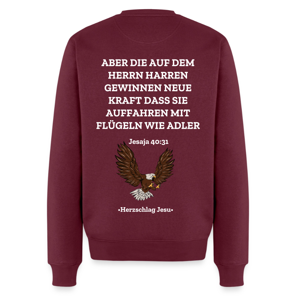 Männer Premium Pullover - Jesaja 40:31 mit Adler - Burgunderrot