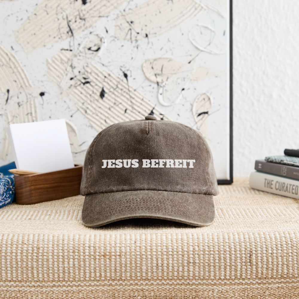 Relaxed Vintage Cap - Jesus Befreit - Vintage Braun