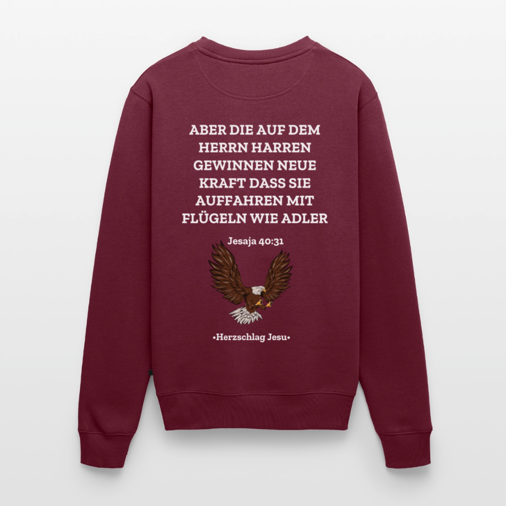Männer Premium Pullover - Jesaja 40:31 mit Adler - Burgunderrot