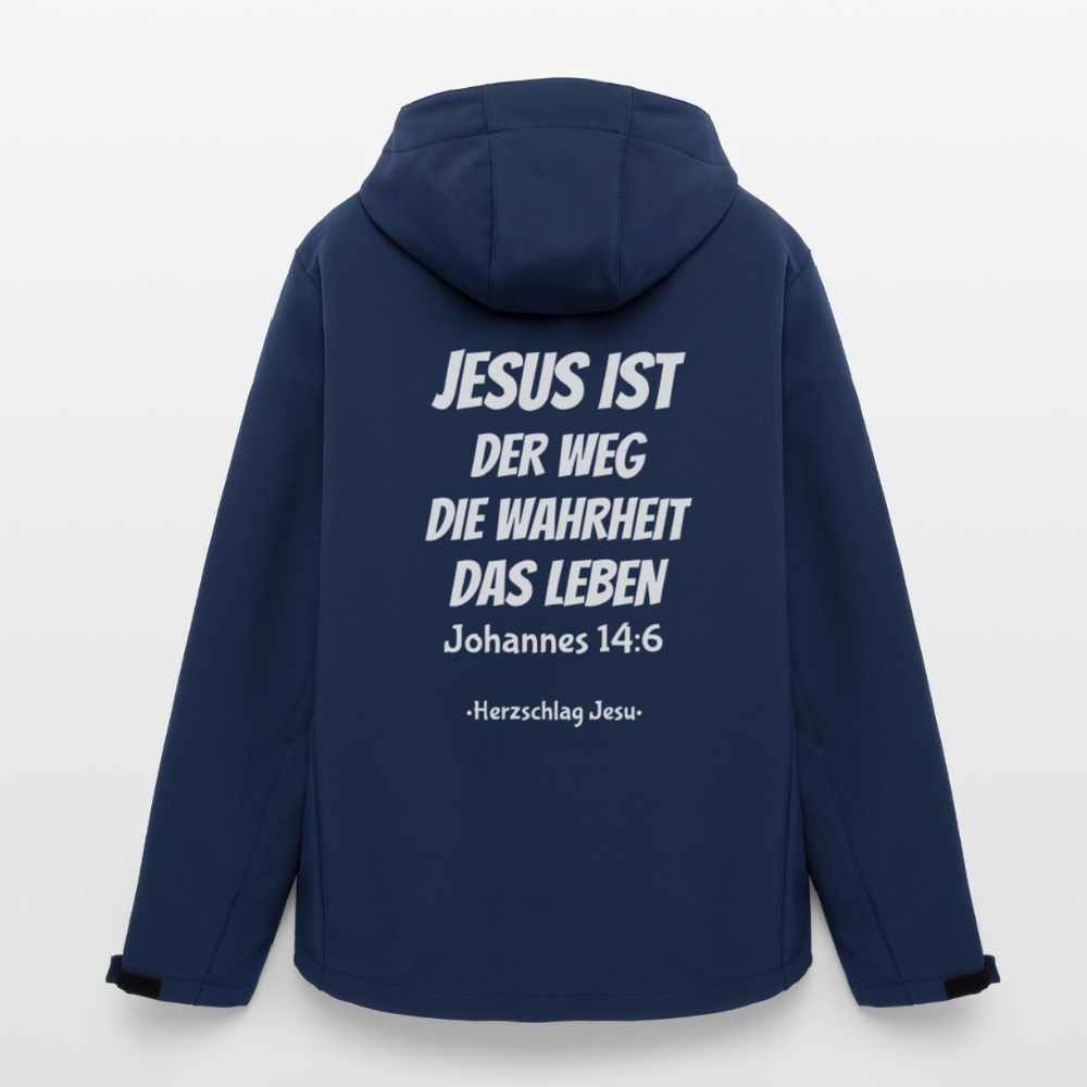 Männer Softshell-Jacke - Johannes 14:6 Jesus ist der Weg, die Wahrheit, das Leben - Navy