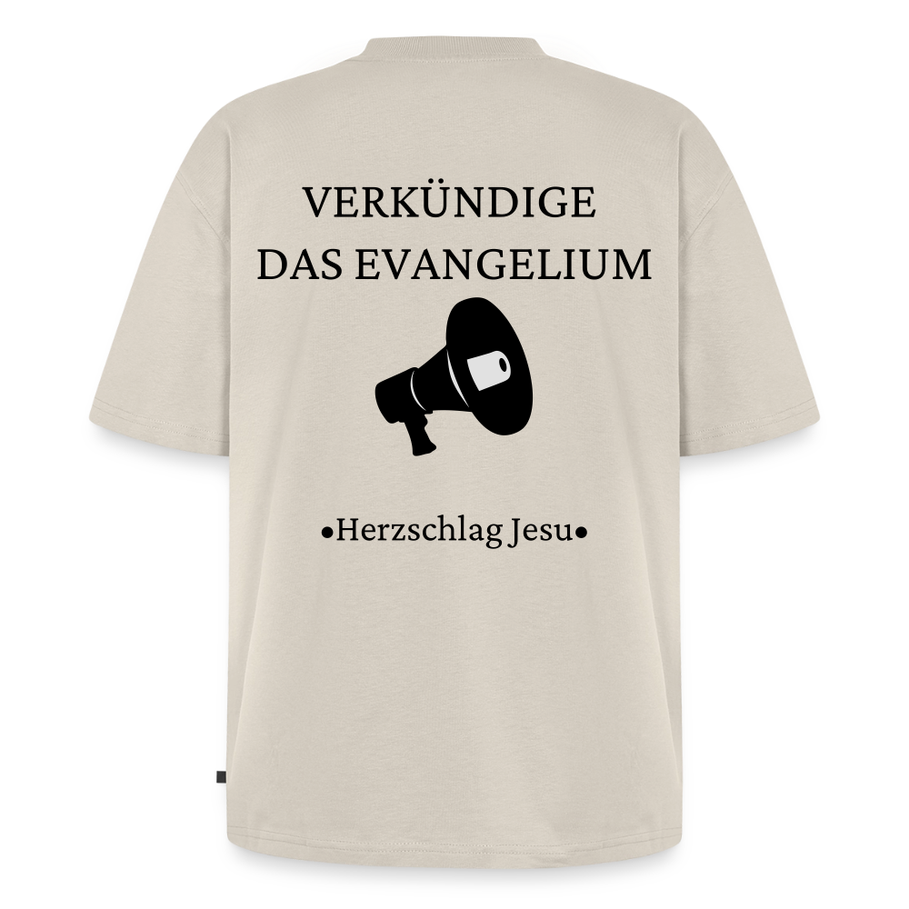 Premium Oversized Bio T-Shirt - Verkündige das Evangelium - Beige