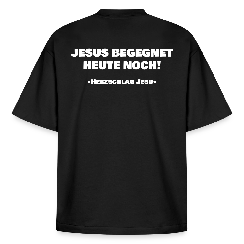 Premium Boxy Heavyweight Organic T-Shirt  -  Jesus begegnet heute noch! - Schwarz