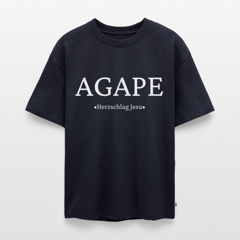 Unisex Premium Oversized Bio T-Shirt - Agape - Navy
