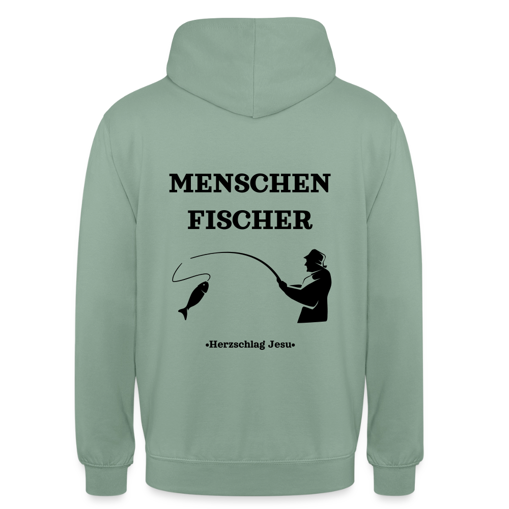 Hoodie - Menschen Fischer - Graugrün