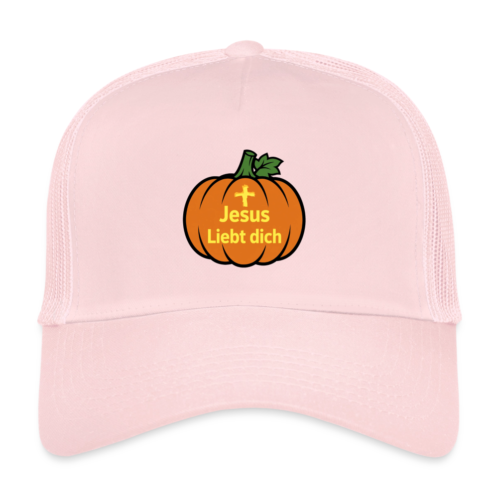 Trucker Cap - Halloween Jesus Liebt dich Design - Hellrosa