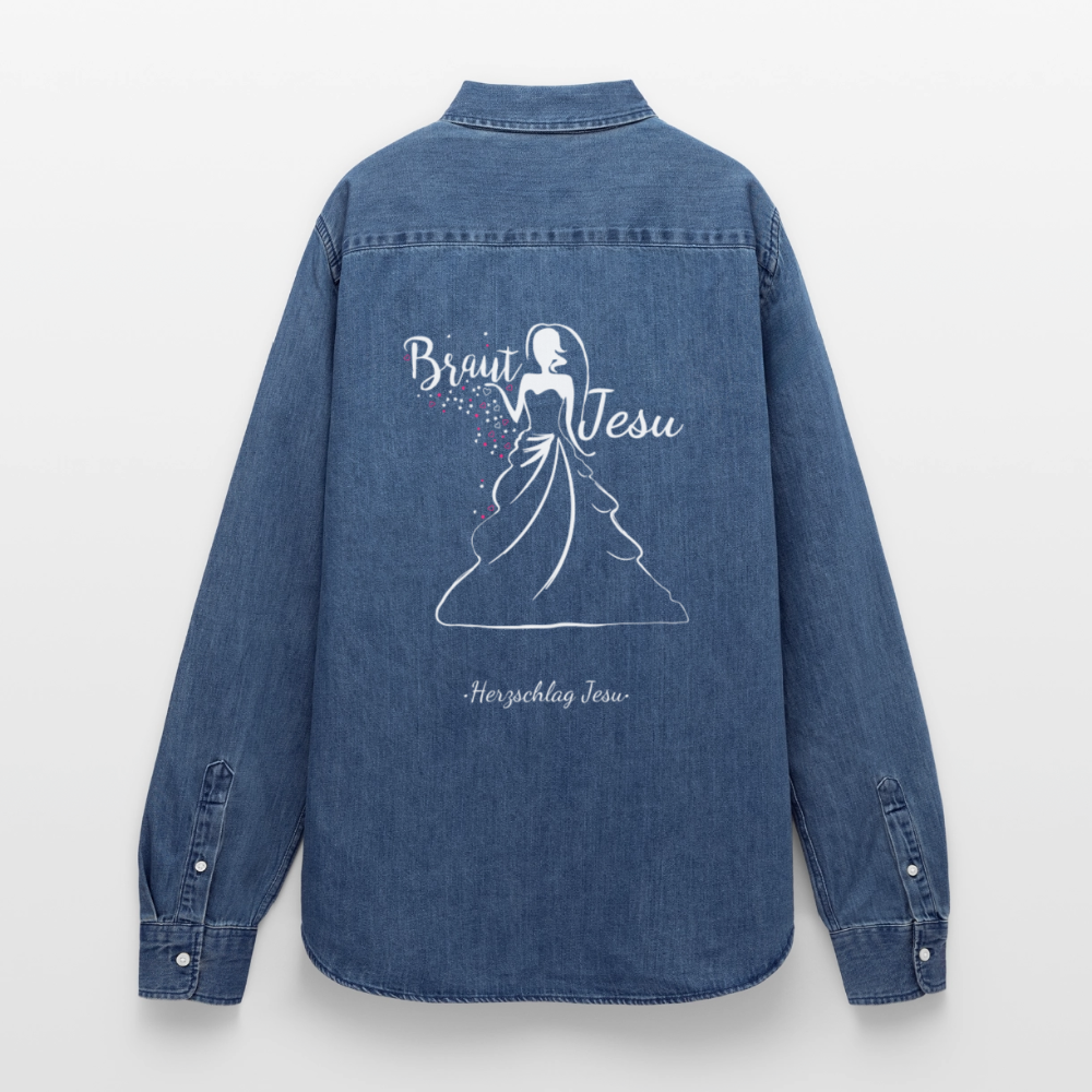 Frauen Jeanshemd - Braut Jesu - verwaschenes Mittelblau 