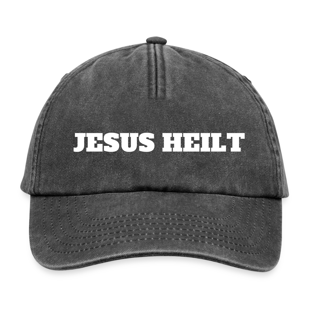 Relaxed Vintage Cap - Jesus Heilt - Vintage Schwarz