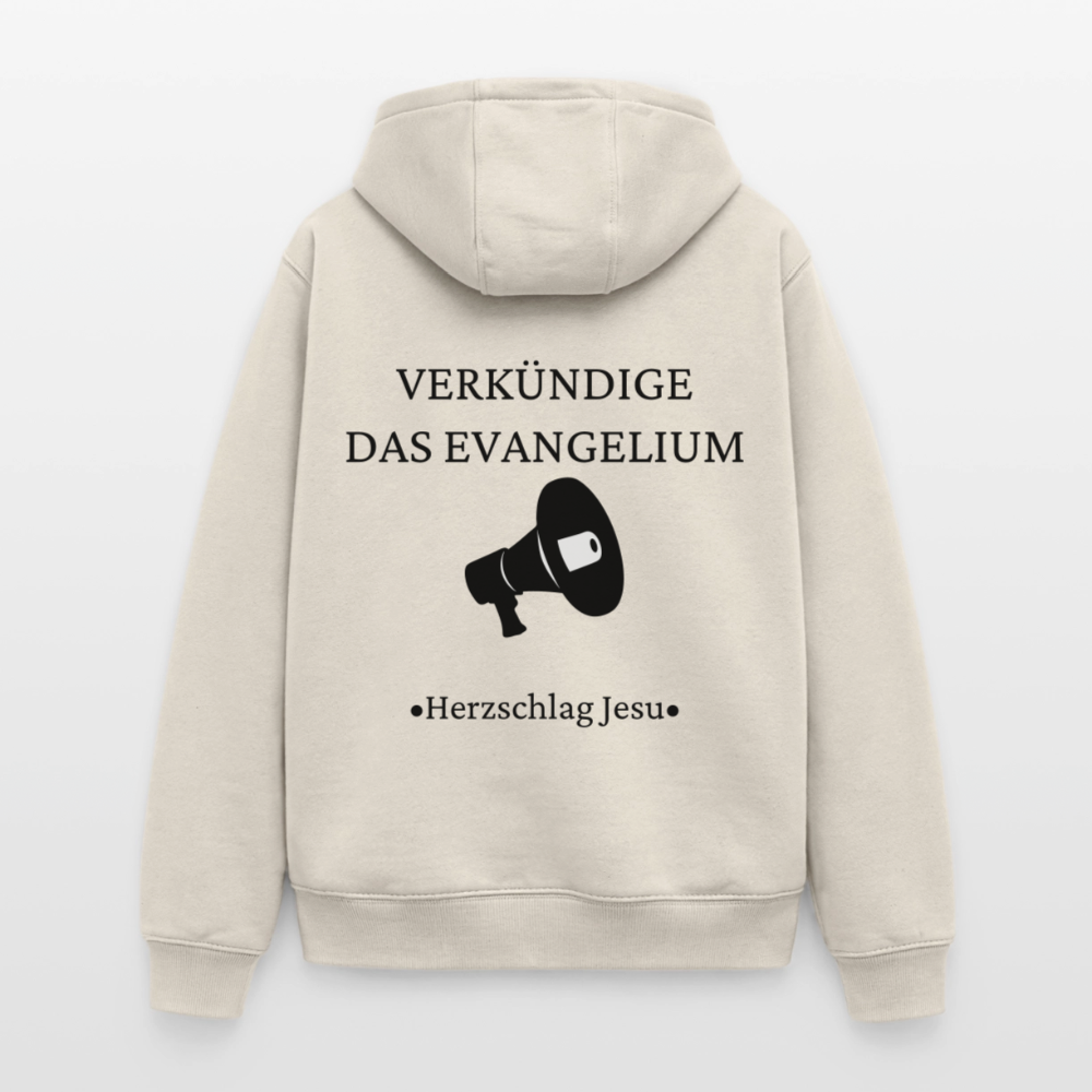 Oversized Heavyweight Kapuzenjacke - Verkündige das Evangelium - Beige