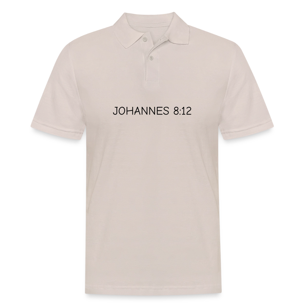 Männer Poloshirt -  Johannes 8:12 - Beige
