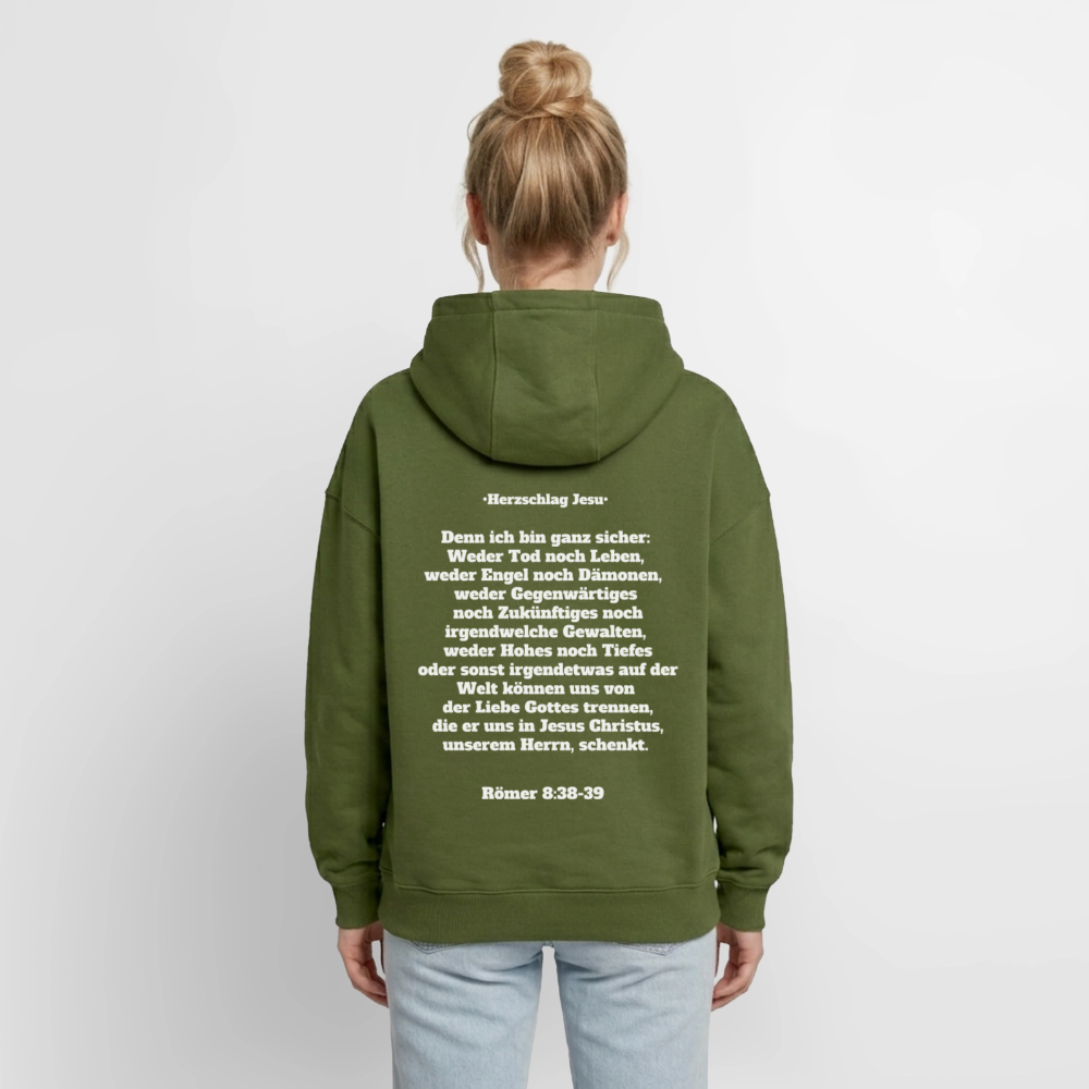 Oversized Heavyweight Kapuzenjacke - Römer 8:38-39 - Khaki