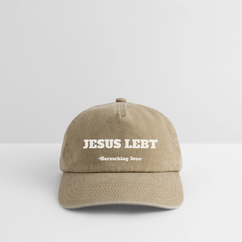 Relaxed Vintage Cap - Jesus Lebt - Vintage Beige