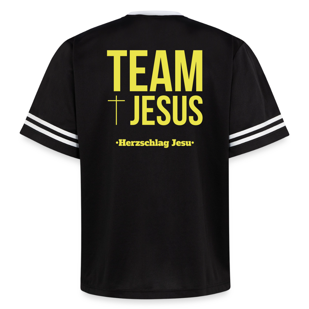 Unisex Football Style T-Shirt - Team Jesus - Schwarz/Weiß